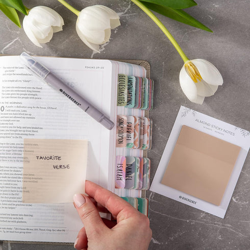 DiverseBee 50 Sheets Pastel Transparent Sticky Notes, 3x3” Clear Sticky Tabs, Translucent Page Flags Book Markers Stickers, Planner Accessories, B...